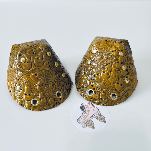Neon skeleton leather roller skates toe guards    Toe caps for roller skates - Picture 3 of 11